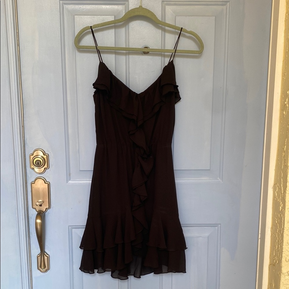 H&M Black Ruffled Babydoll Mini Dress